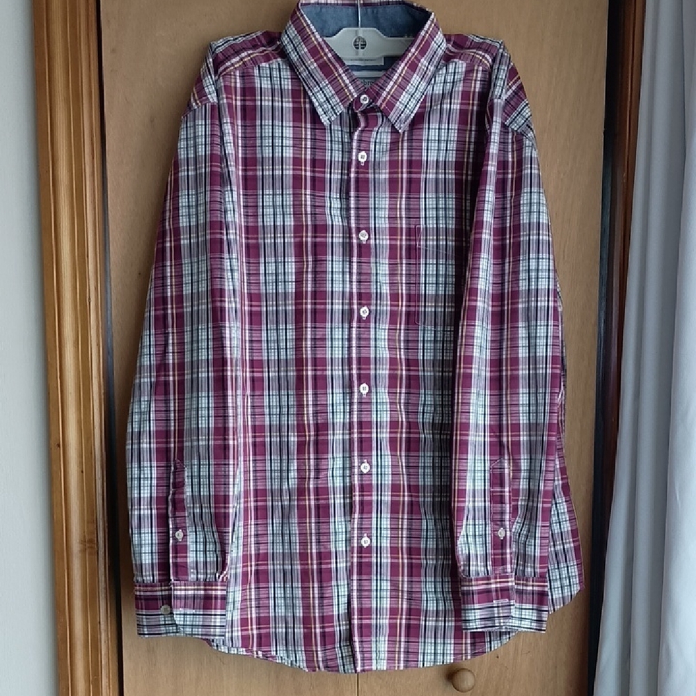 Saddlebred Red and White Plaid Button Down Shirt